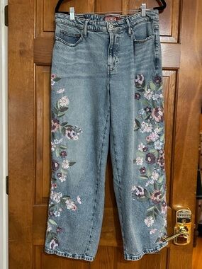 Lucky Brand Light Blue Embroidered Flare Jeans